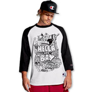 Champion | Hella Bay 415 Sketch Baseball Tee Shirt Hella Bay Clothing Small 